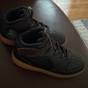 Adorable pair of size 10 boys dark brown with black swoosh